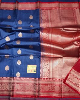 Pure Banarasi Tussar Silk Saree with blouse Blue