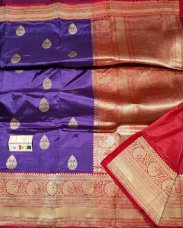 Hand Woven Pure Katan Silk Banarasi Saree with blouse Purple