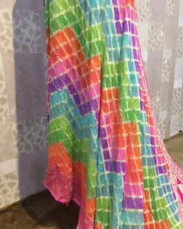 Banarasi Handloom Khaddi Georgette SIlk Saree with blouse Multi Color