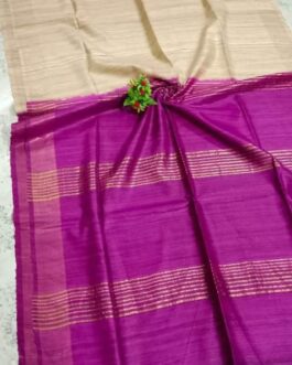 Pure Tussar Ghitcha SIlk Saree with Blouse | Tussar Color